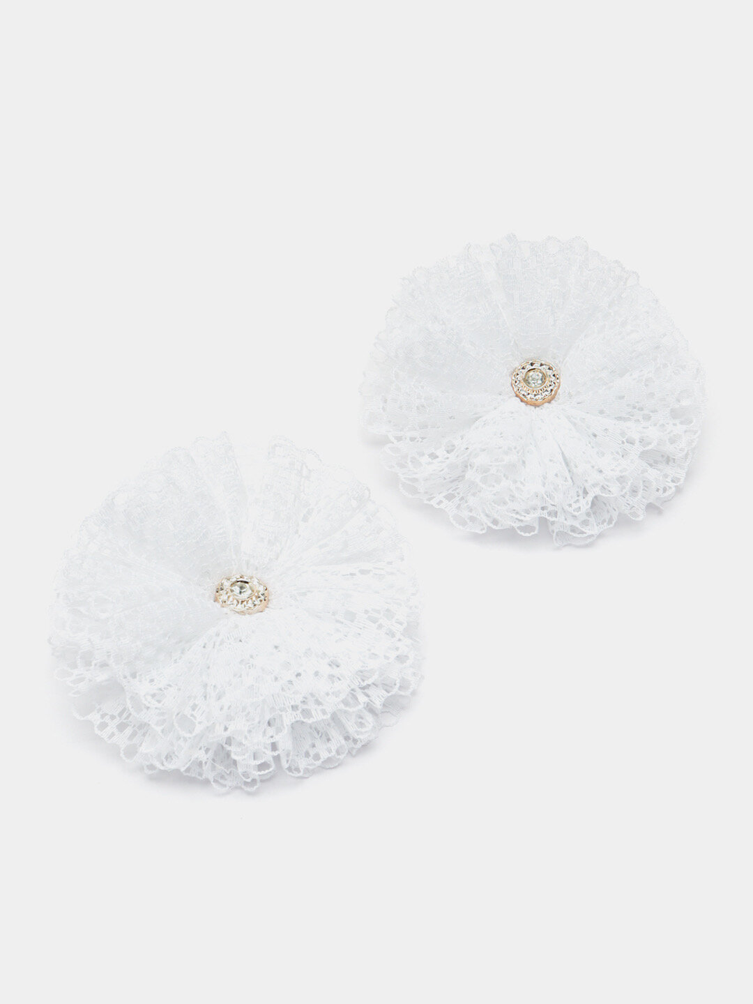 Бантики-резинки "Кружево", для девочек, круглые, ручная работа, 2 шт