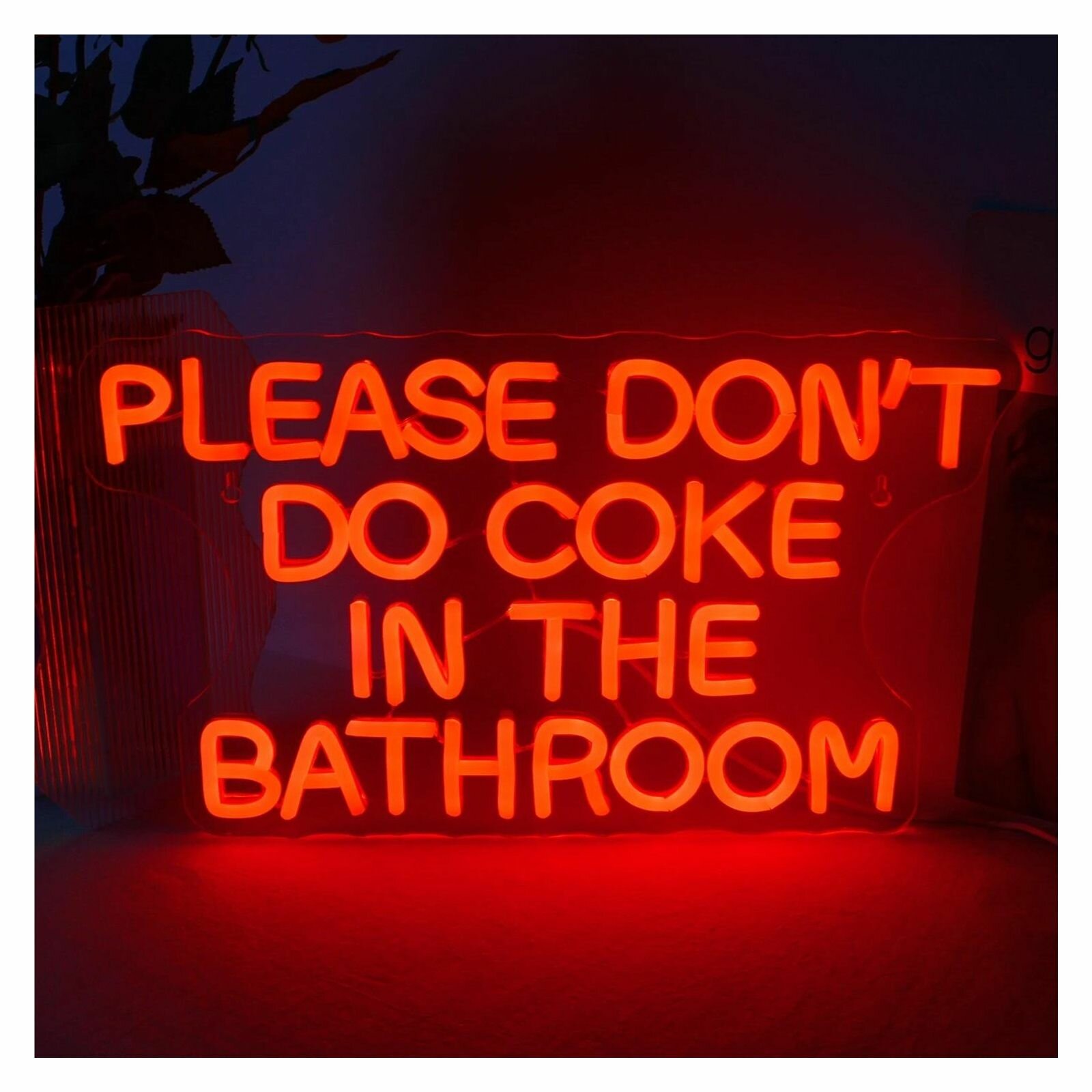 Please Don't Do Coke In The Bathroom Неоновая Вывеска 42смх24см