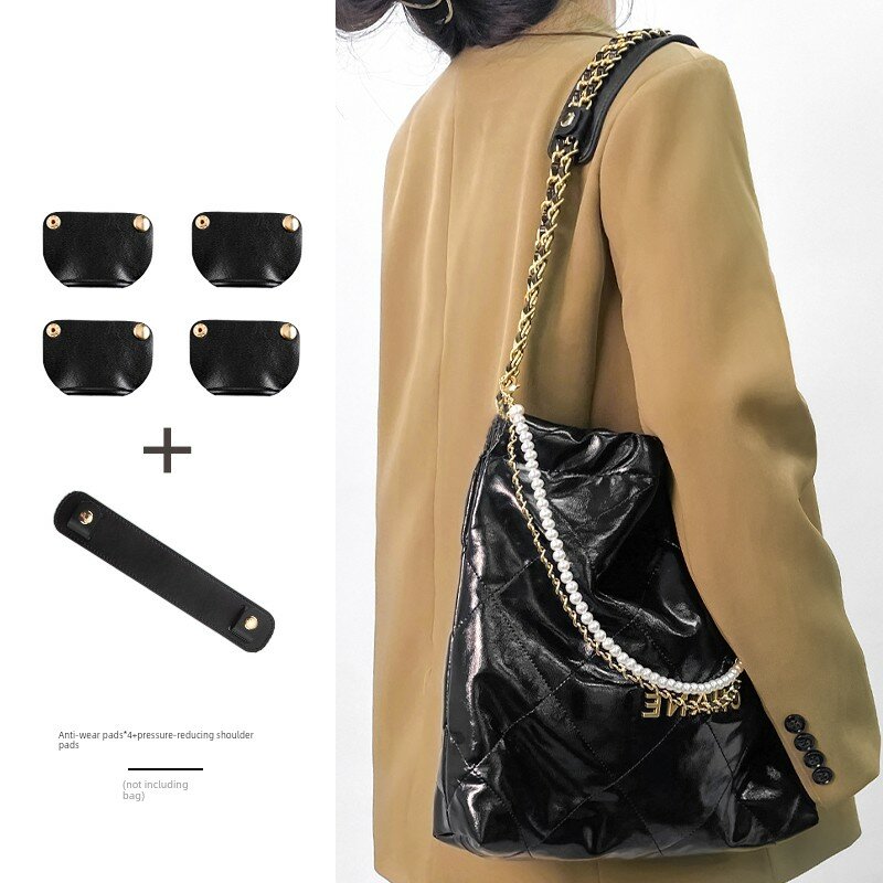 Черная комплект смягчающей и износостойкой застежкой для сумки Chanel 22