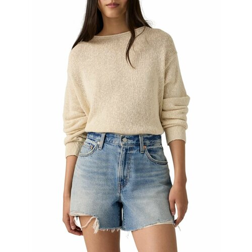фото Шорты levi's women ribcage shorts, размер 28 jean, голубой