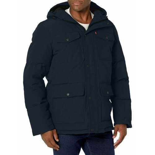 фото Куртка levi's men arctic cloth quilted performance parka, размер s, синий