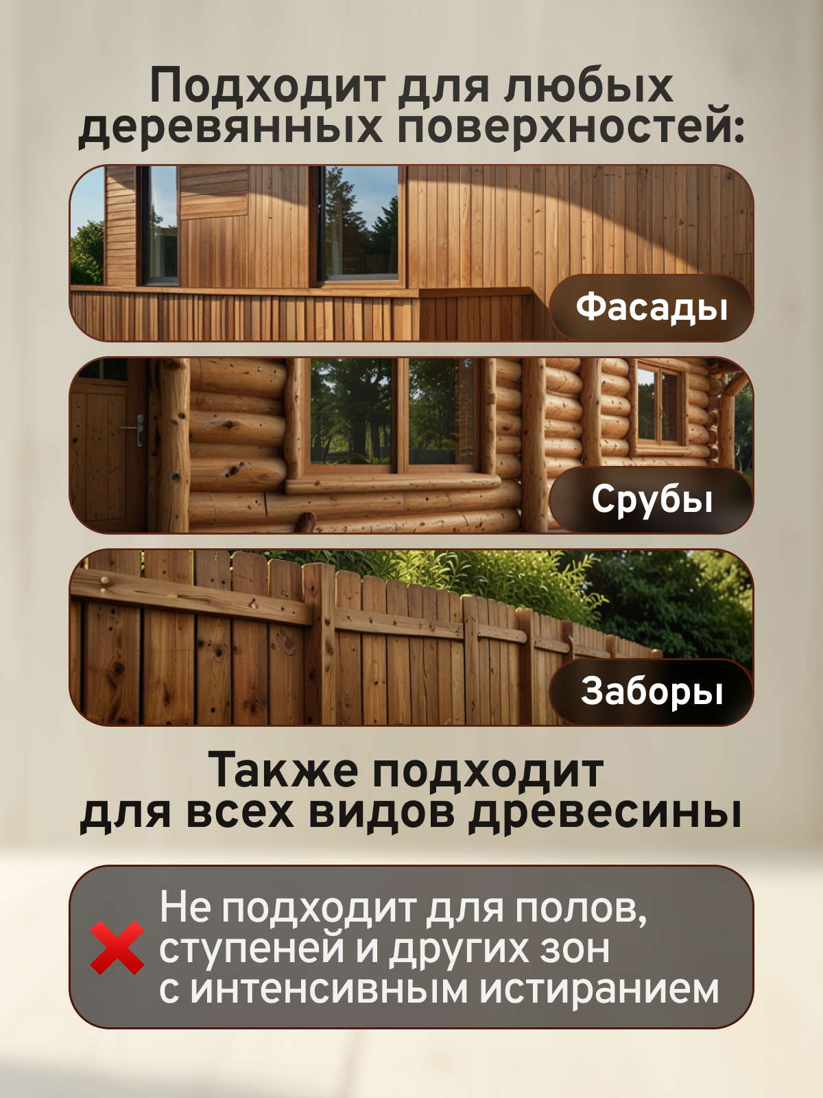 Декоративная пропитка акриловая, антисептик биозащита для дерева Masterfarbe WOOD ACRYL, орех 9 л — фото 1