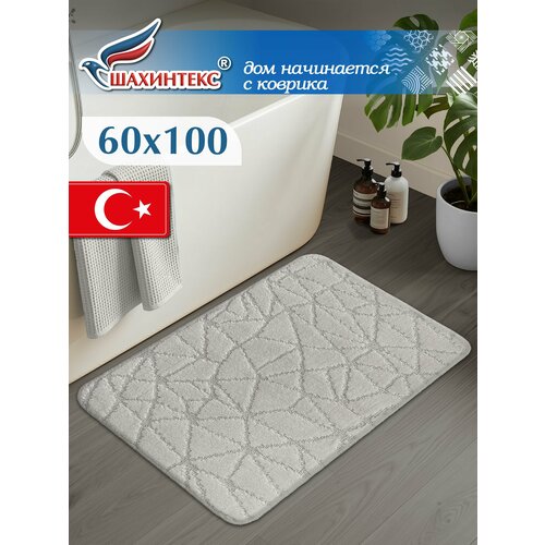 фото Коврик shahintex pp 001, 60х100 см, 100х60 смдля ванной комнаты, перламутр