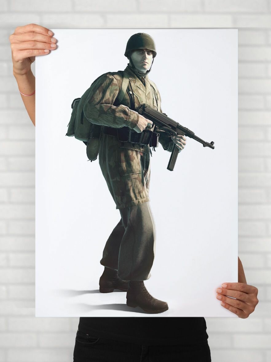 Плакат на стену для интерьера Хирос энд Генералс (Heroes and Generals 5) - Постер по игре формата A2 (42x61 см)