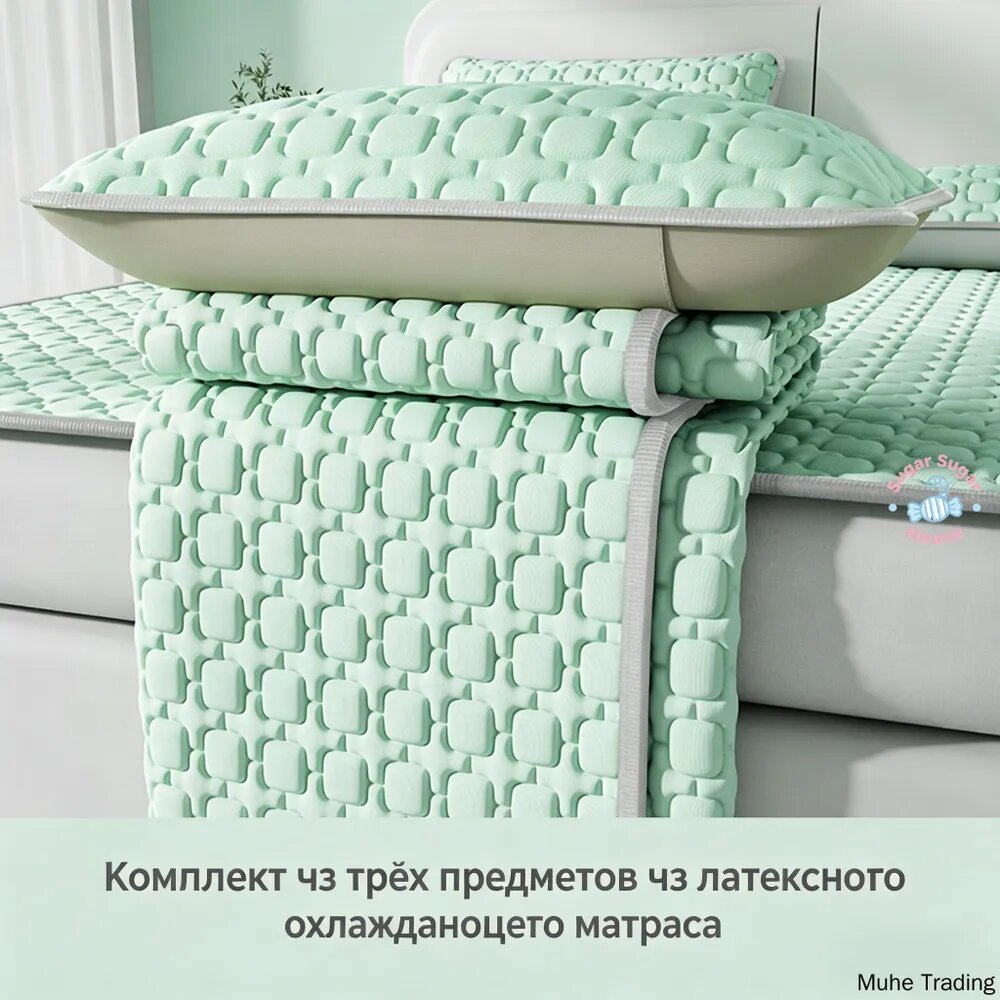 Наматрасник 90x200х1см светло-зеленый, стандартное исполнение модели