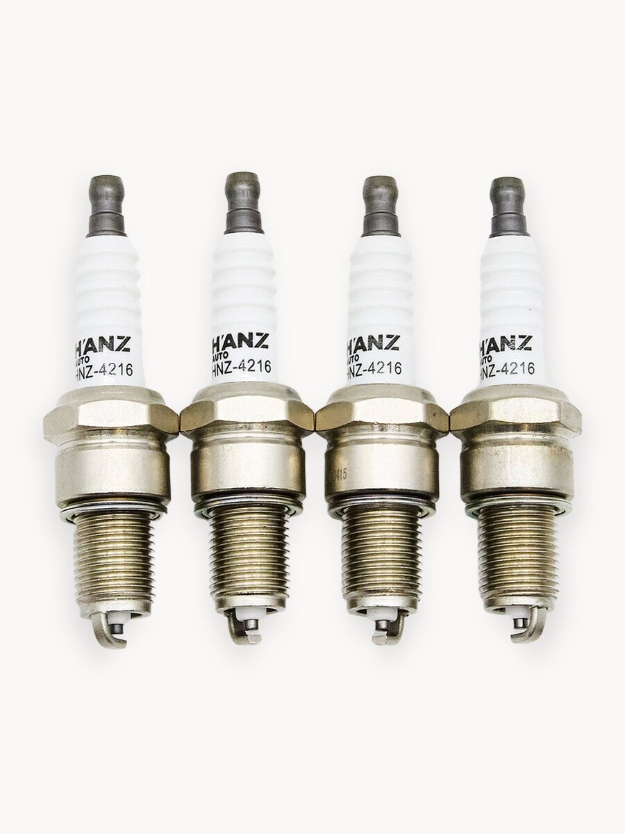 Свечи зажигания H'ANZAUTO для LADA, ALFA ROMEO, ALPINA, AUSTIN, AUTOBIANCHI, CHEVROLET, CHRYSLER, комплект 4 шт.