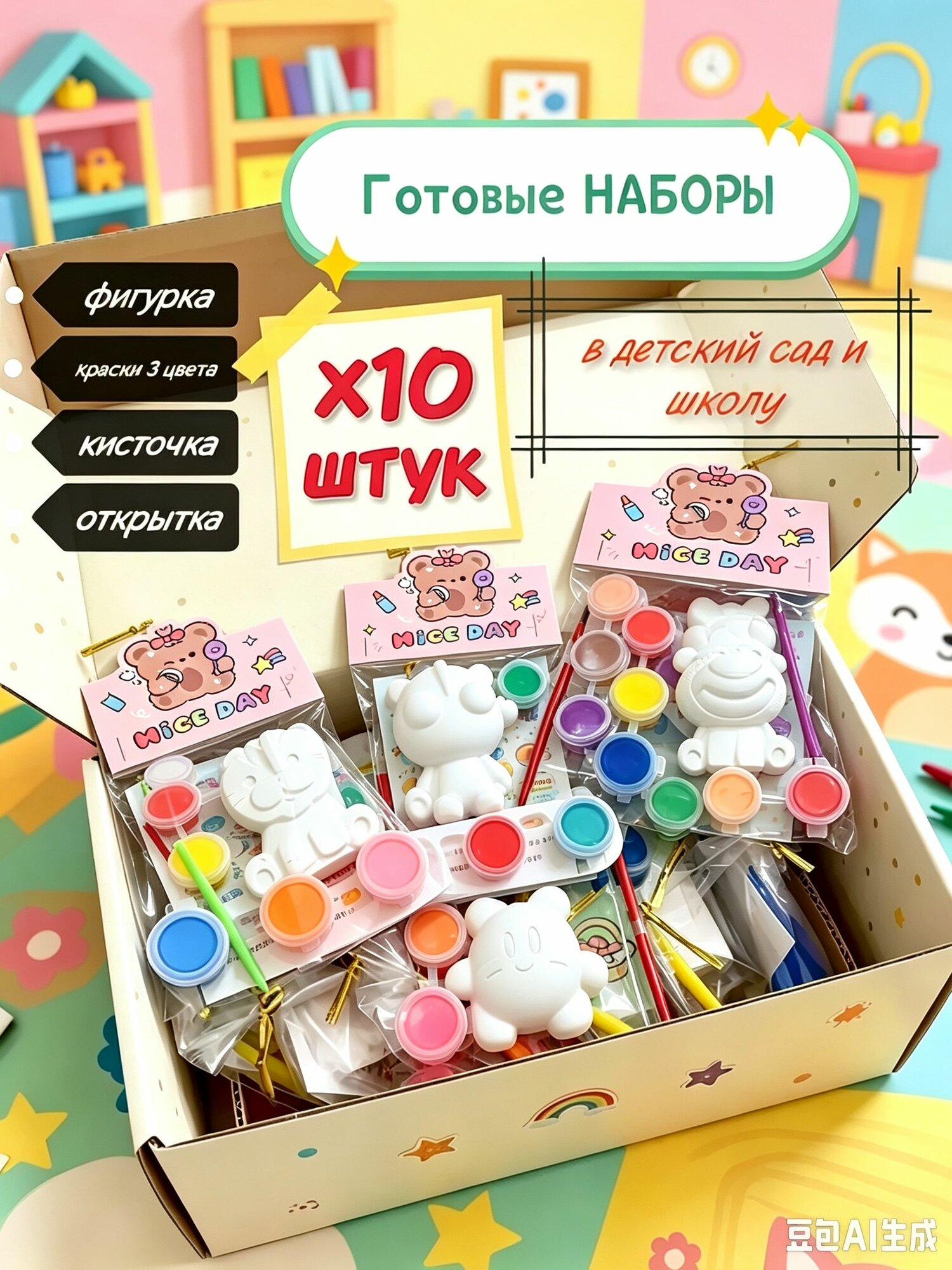 Подарочный набор зверята в детский сад детям