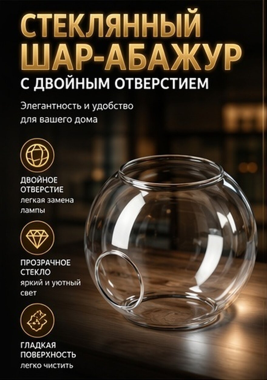 Стеклянный Потолочный Фонарь E27 С Двойным Отверстием Для Ламп Винтажного Стиля 14.00X14.00X12.00Cm