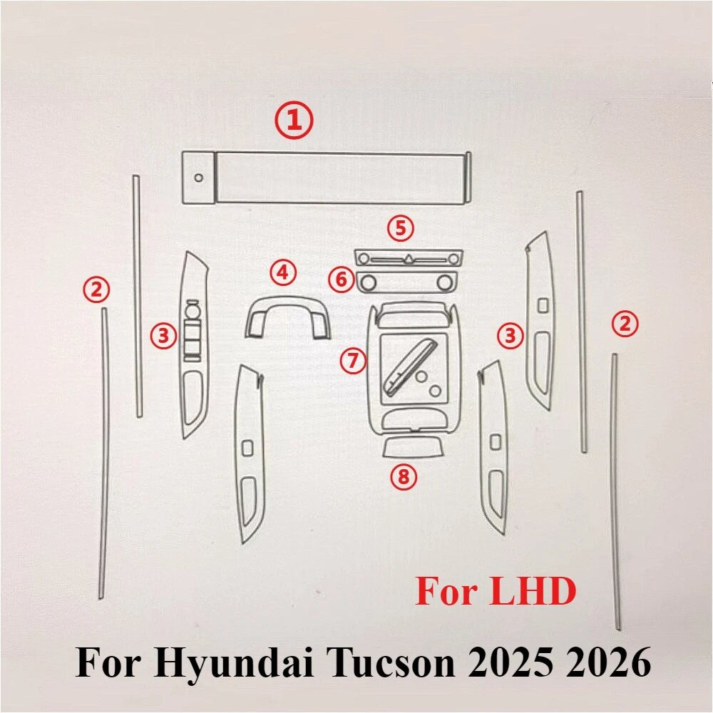 Защитная пленка PPF Hyundai Tucson 2025-2026, A For LHD