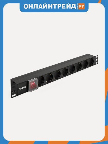 Изображение товара Блок розеток Exegate ServerPro PDU-19H801 Al-8S-C14-SW (EX280840RUS)