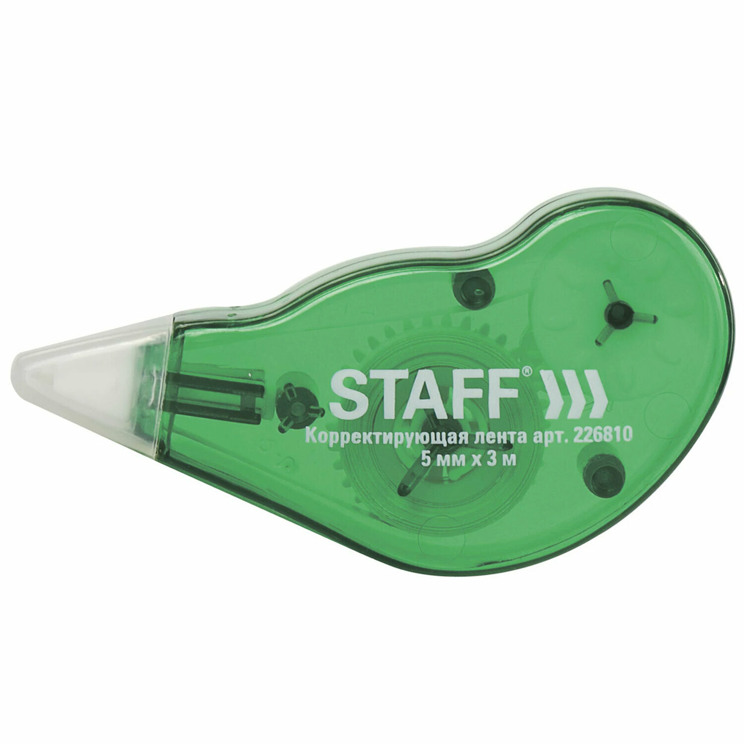 Упаковка 48 шт. Корректирующая лента STAFF EVERYDAY, 5 мм х 3 м, корпус зеленый, механизм перемотки, блистер, 226810