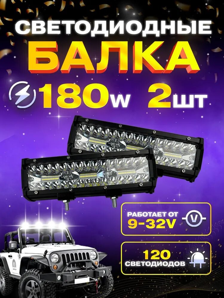 Autoled-opt Прожектор автомобильный, 2 шт, арт. CS-180W_2