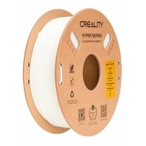 фото Pla hyper series пластик creality для 3d принтера, 1.75 мм, белый, 1 кг