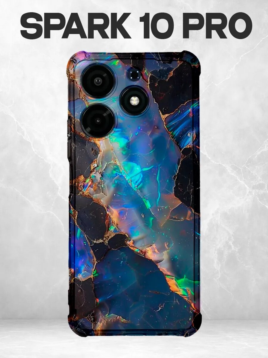 Чехол на Spark 10 Pro опал камень синий