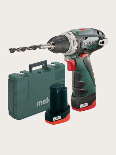 Изображение товара Дрель-шуруповерт аккумуляторная Metabo PowerMaxx BS Basic (600080500), 2 АКБ, быстрая ЗУ, бол. кейс