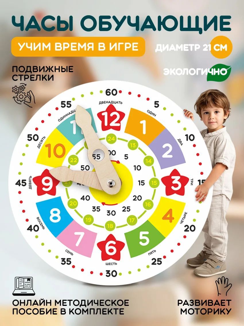 Часы для изучения времени. Методичка. Обучающая игра.