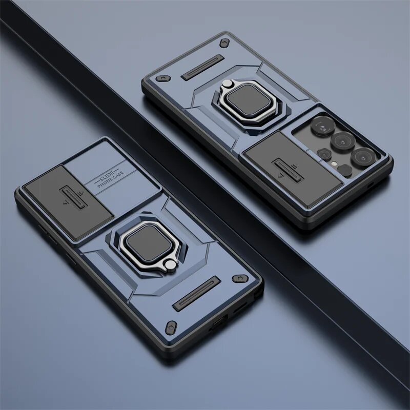 Чехол Samsung Galaxy S25 Plus Blue Battle Ring Holder