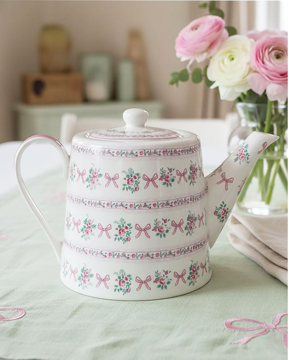 Чайник Isabelle Rose Ribbon, фарфор, 1 л.
