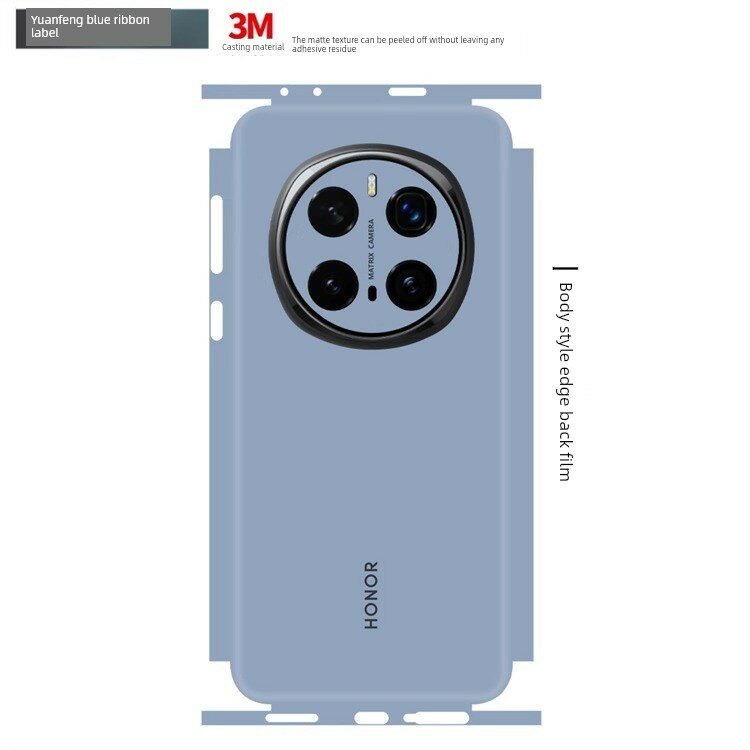 Полный краевой защитный экран из закаленного стекла для Honor Magic6 Porsche Edition - Грей Монтен Синий с логотипом