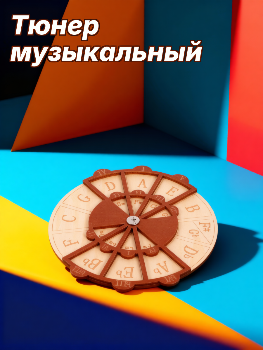 Деревянный круг пяттерных аккордов для гитары с мелодическим диском