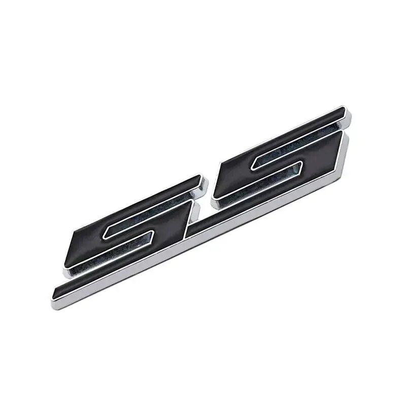 Металлическая эмблема Chevrolet SS Black-Silver 9x1,8 см