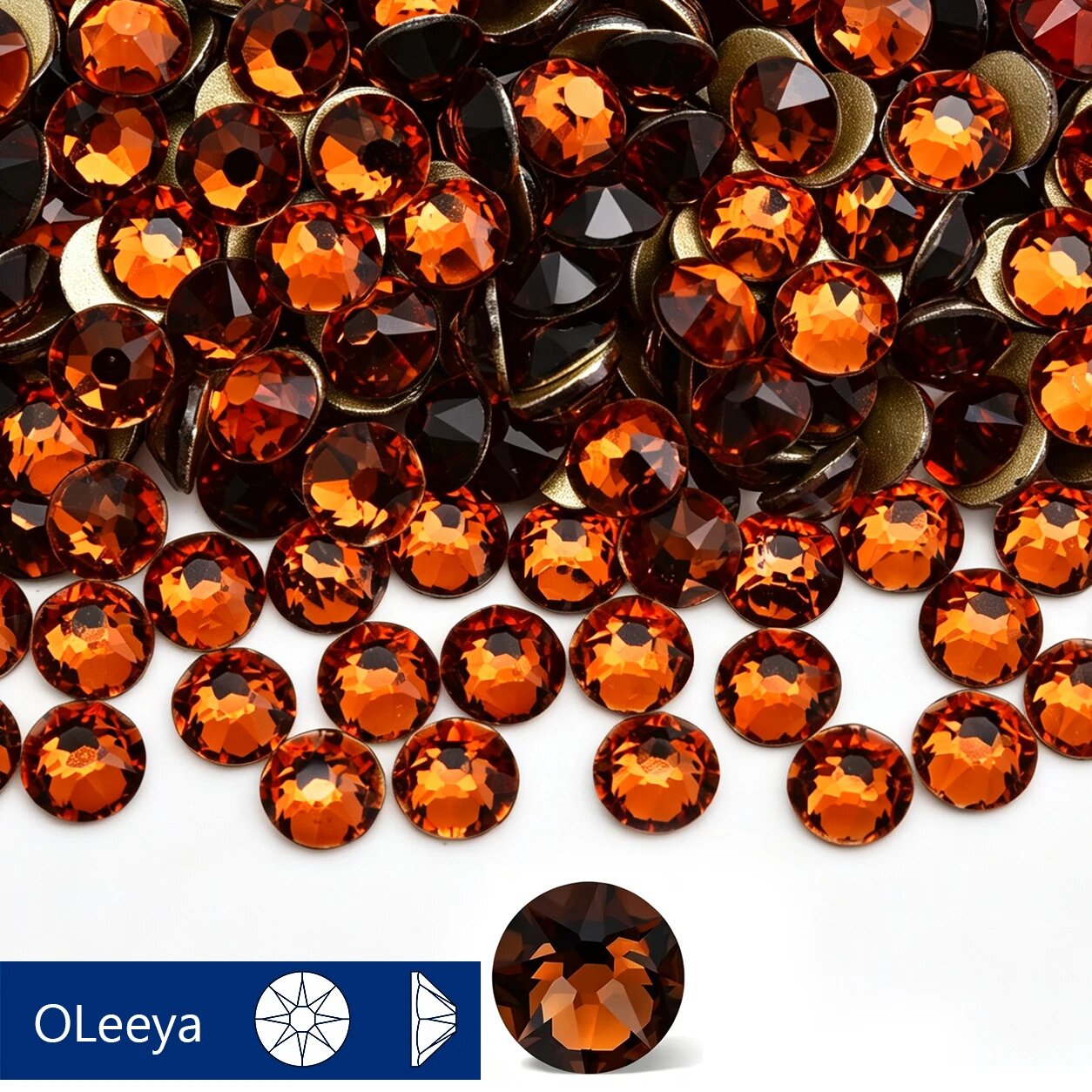 OLEEYA Стразы для ногтей кофейные кристаллы 16 шт ss20-1440Pcs