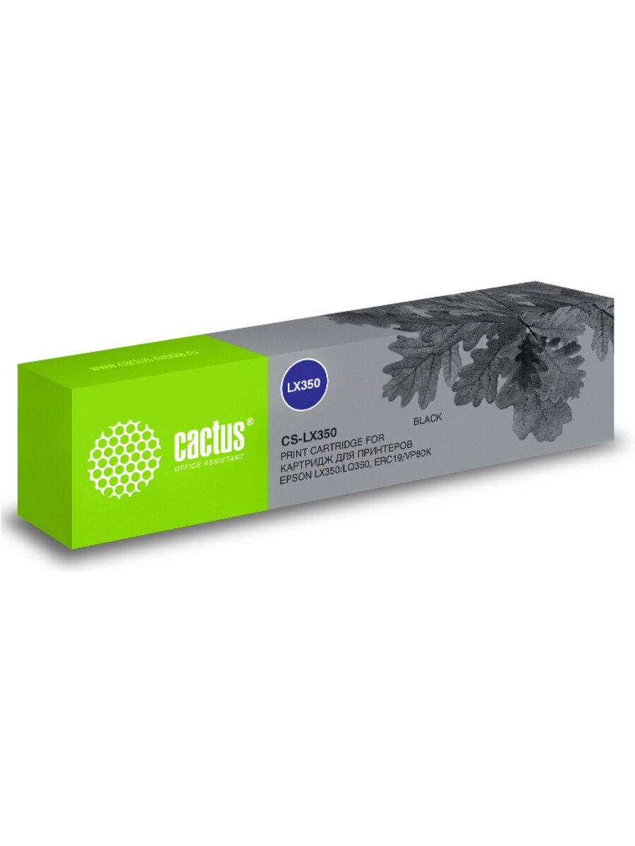 Картридж матричный Cactus CS-LX350 12.7x10 черный для Epson LX350/LQ350/ERC19/VP80K
