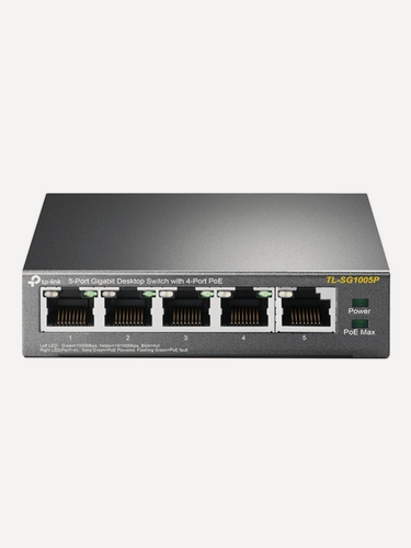 Изображение товара Коммутатор PoE TP-LINK TL-SG1005P 1xUTP 10/100/1000, 4xUTP 10/100/1000 PoE