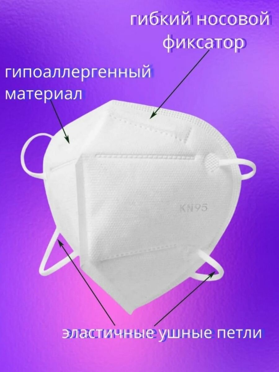 Изображение Маска-респиратор многоразовая KN95 FFP2 - 10 штук
