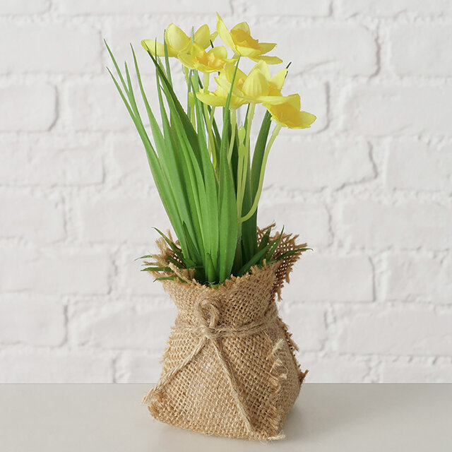 Искусственный цветок в горшке Нарцисс 19 см Boltze 2058373-2