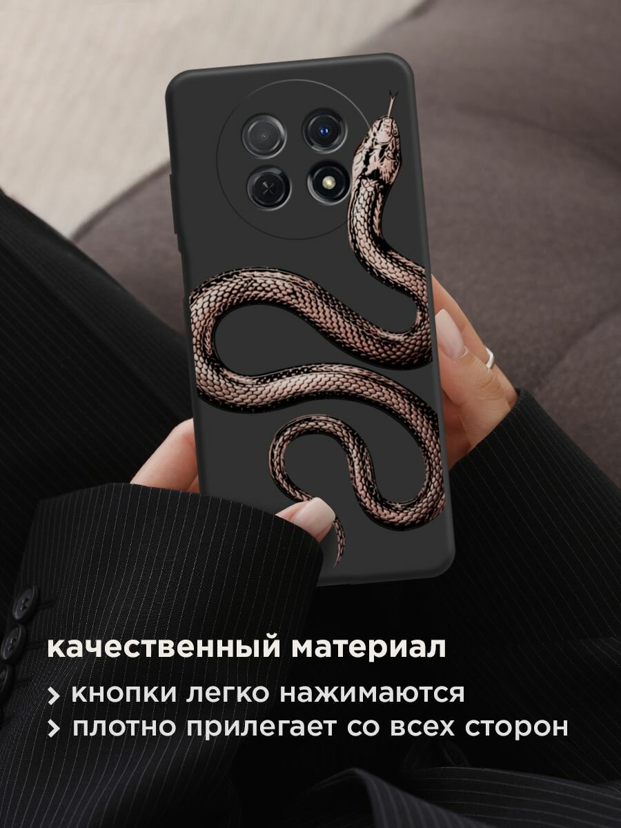 Чехол на Huawei Nova Y91 / Хуавей Нова Y91 с принтом "Rose snake 2" — фото 1