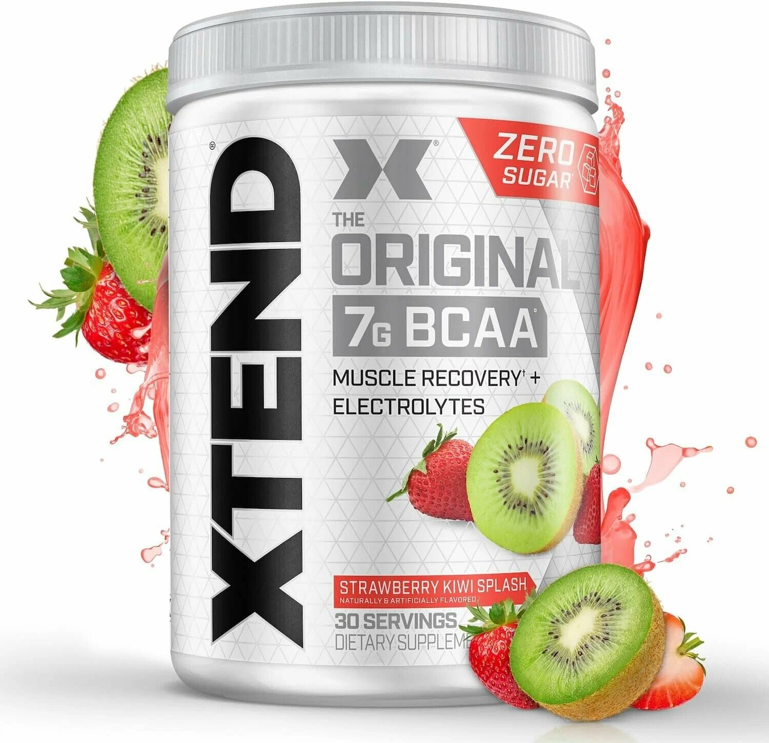 Аминокислоты с разветвленной цепью ВСАА от Scivation XTEND Zero sugar 30 порций со вкусом клубника-киви