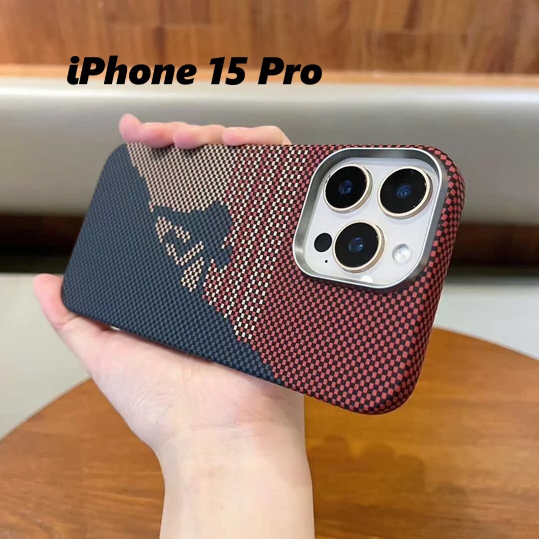 Чехол с карбоновой текстурой, совместимый с, для iPhone 15 Pro