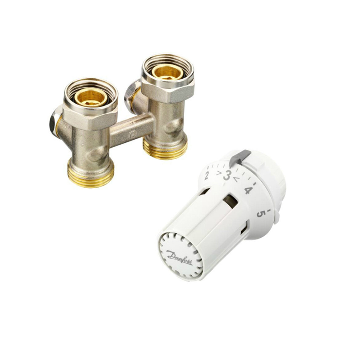 Комплект терморегулятора Danfoss RLV-KS 20 х15 прямой и RAW-K комплект для радиатора