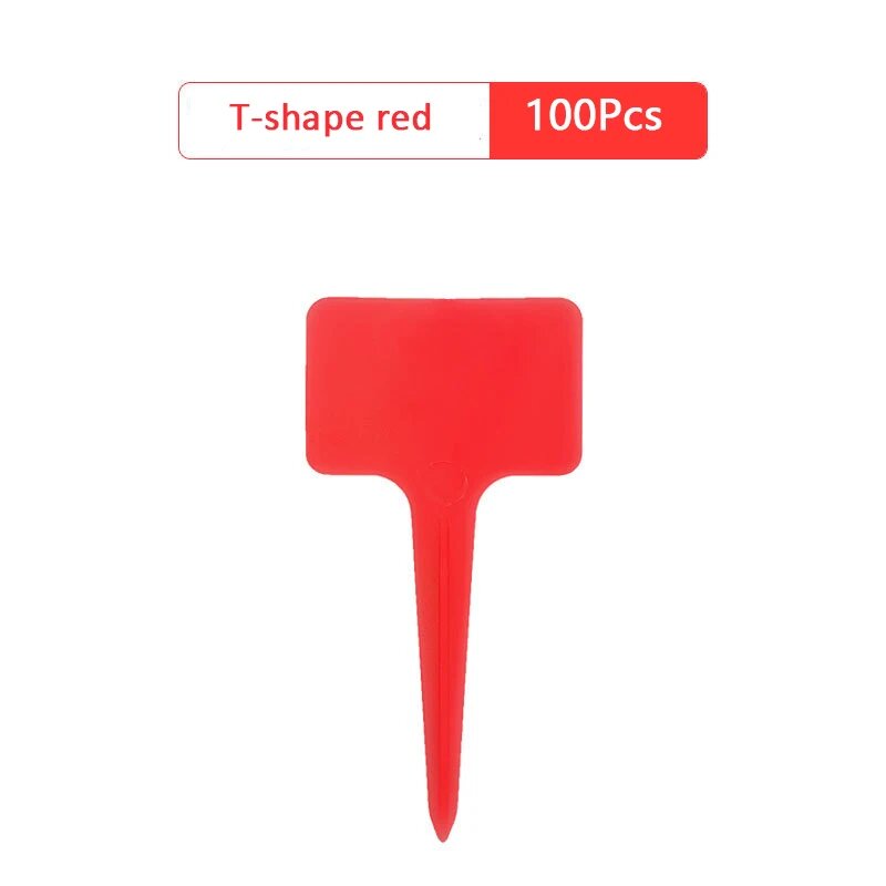 Пластиковые бирки для растений 12 цветов 120 шт Красный T-shape red