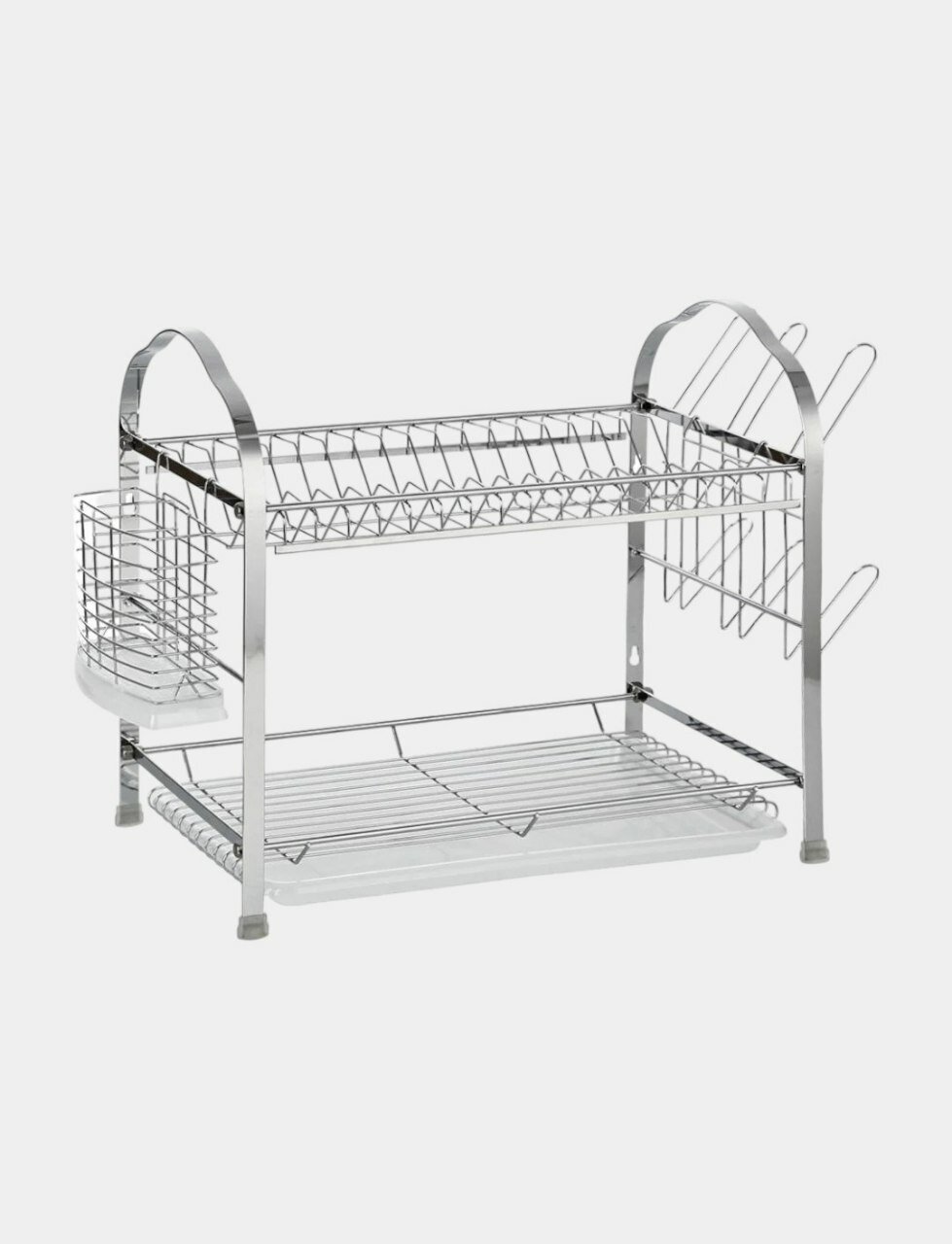 Сушилка для посуды, настольная с поддоном для посуды, ложек и вилок, 2 яруса.