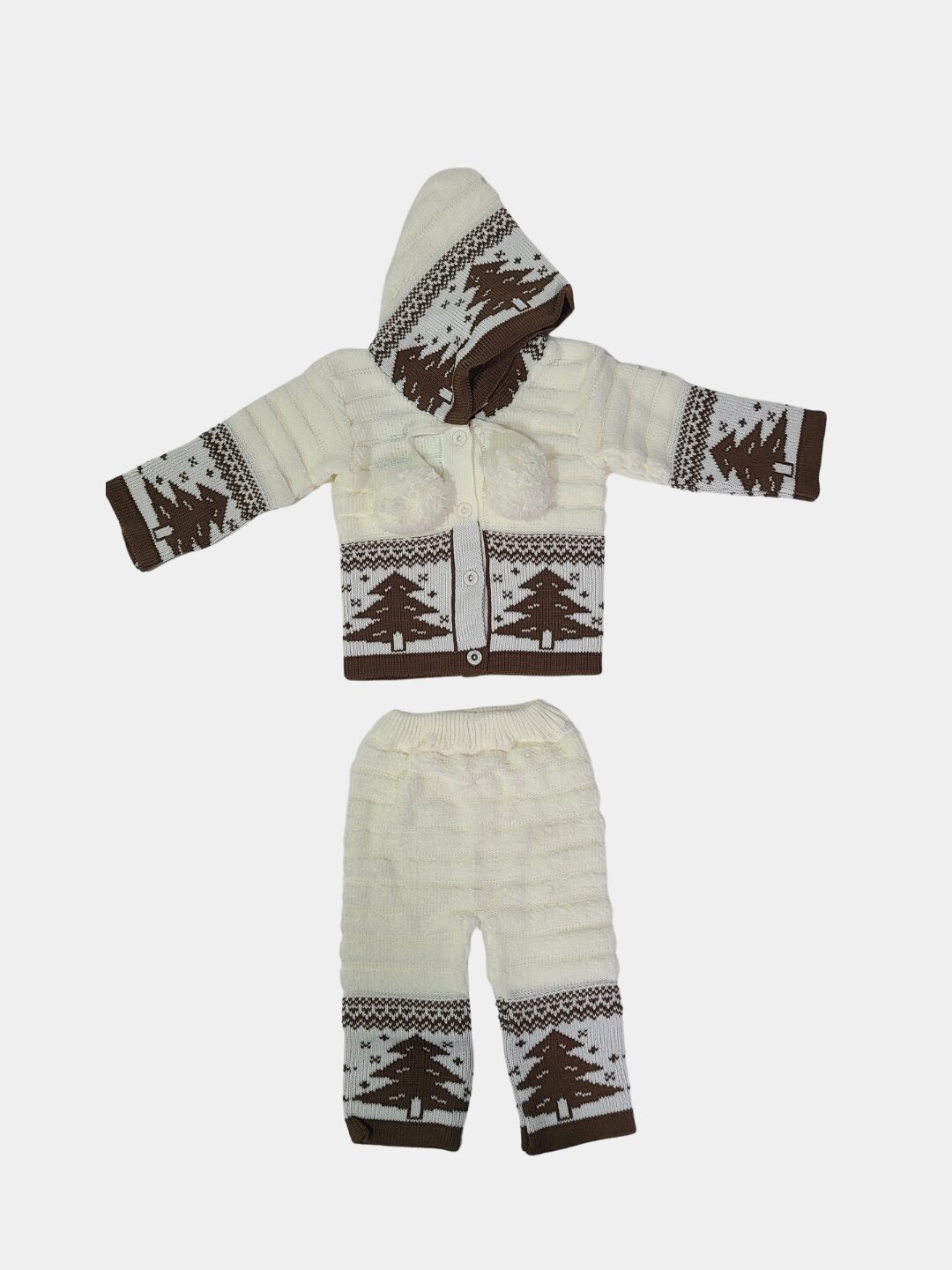 Комбинезон Baby NC chaqaloq kiyim to‘plami, открытая стопа, комплект из 2 шт., размер 12-18 мес, 00154 кремовый — фото 1