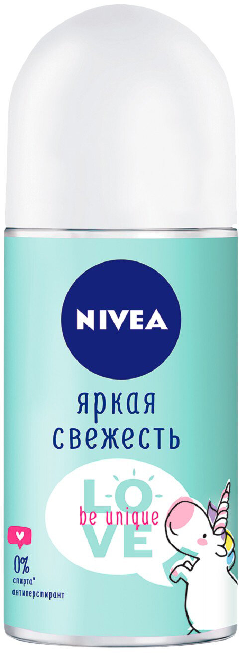 Антиперспирант NIVEA "Love Be Unique", яркая свежесть, 50 мл — фото 1