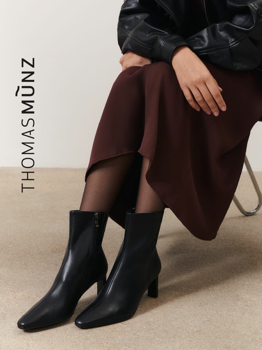 Ботильоны Thomas Munz Осень-зима 2025, размер 36, черный