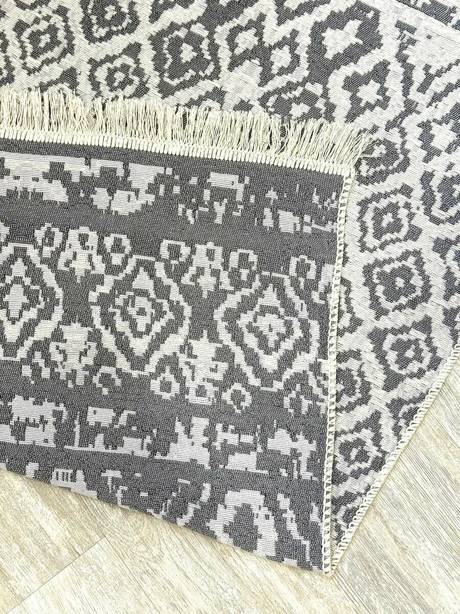 Килим хлопковый двусторонний 80х150 см, безворсовый ковер на пол, Турция — фото 1