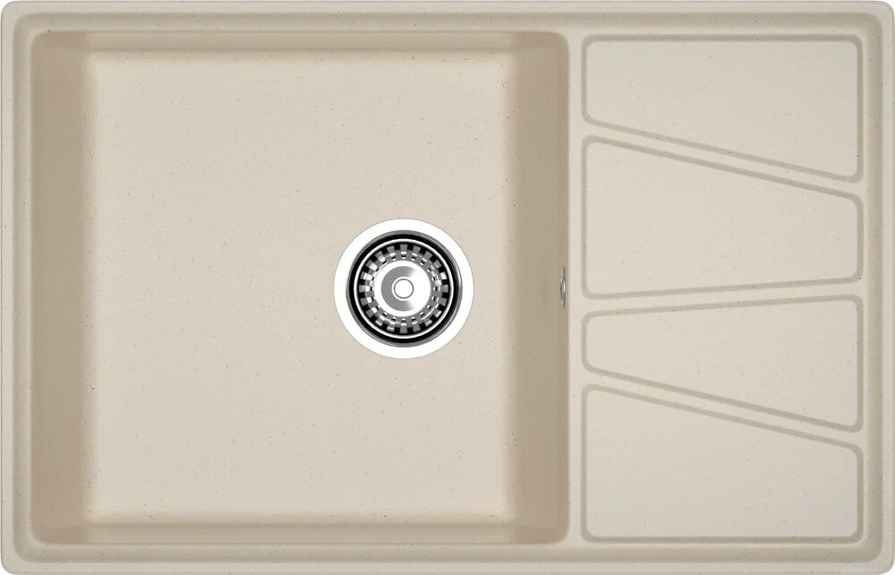 Мойка кухонная GranFest Vertex V-780L прямоугольная 78x50 с крылом бежевая матовая российская