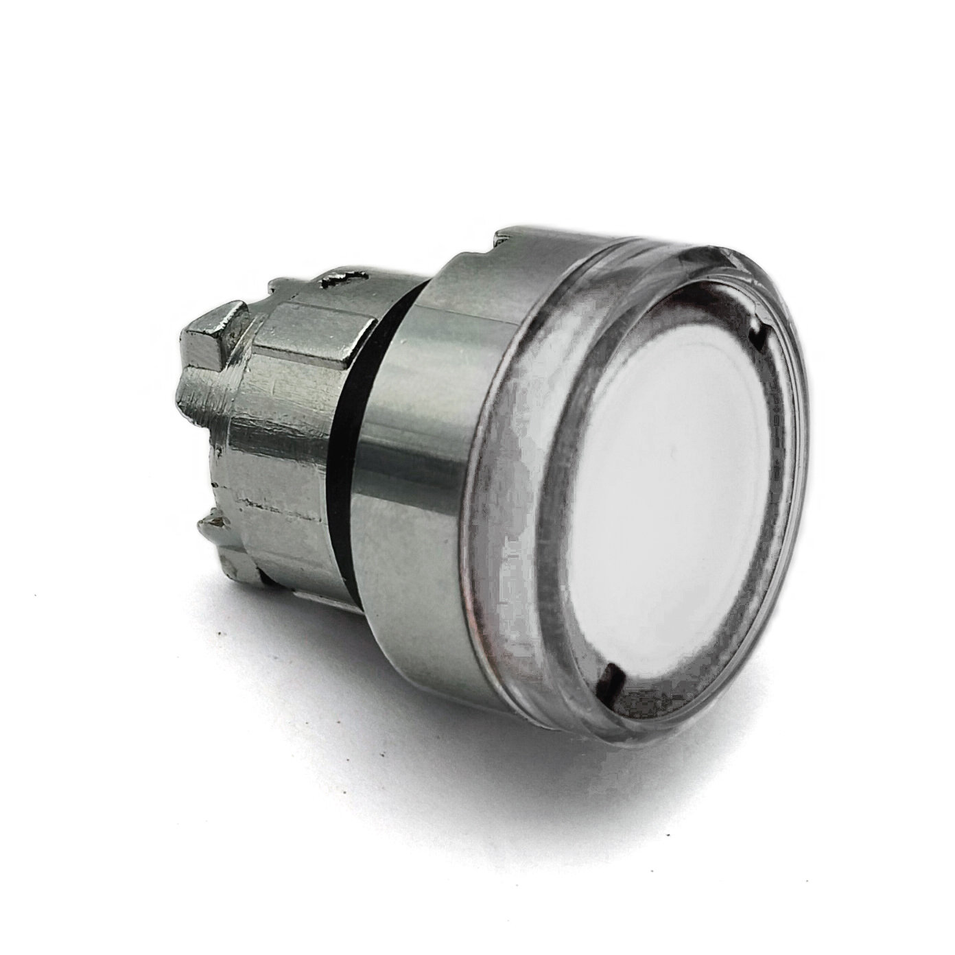 КМЕ 46ЛС белый IP65 ZB4BW1. BR Головка плоская стальная с возвратом с подсветкой, 22 мм