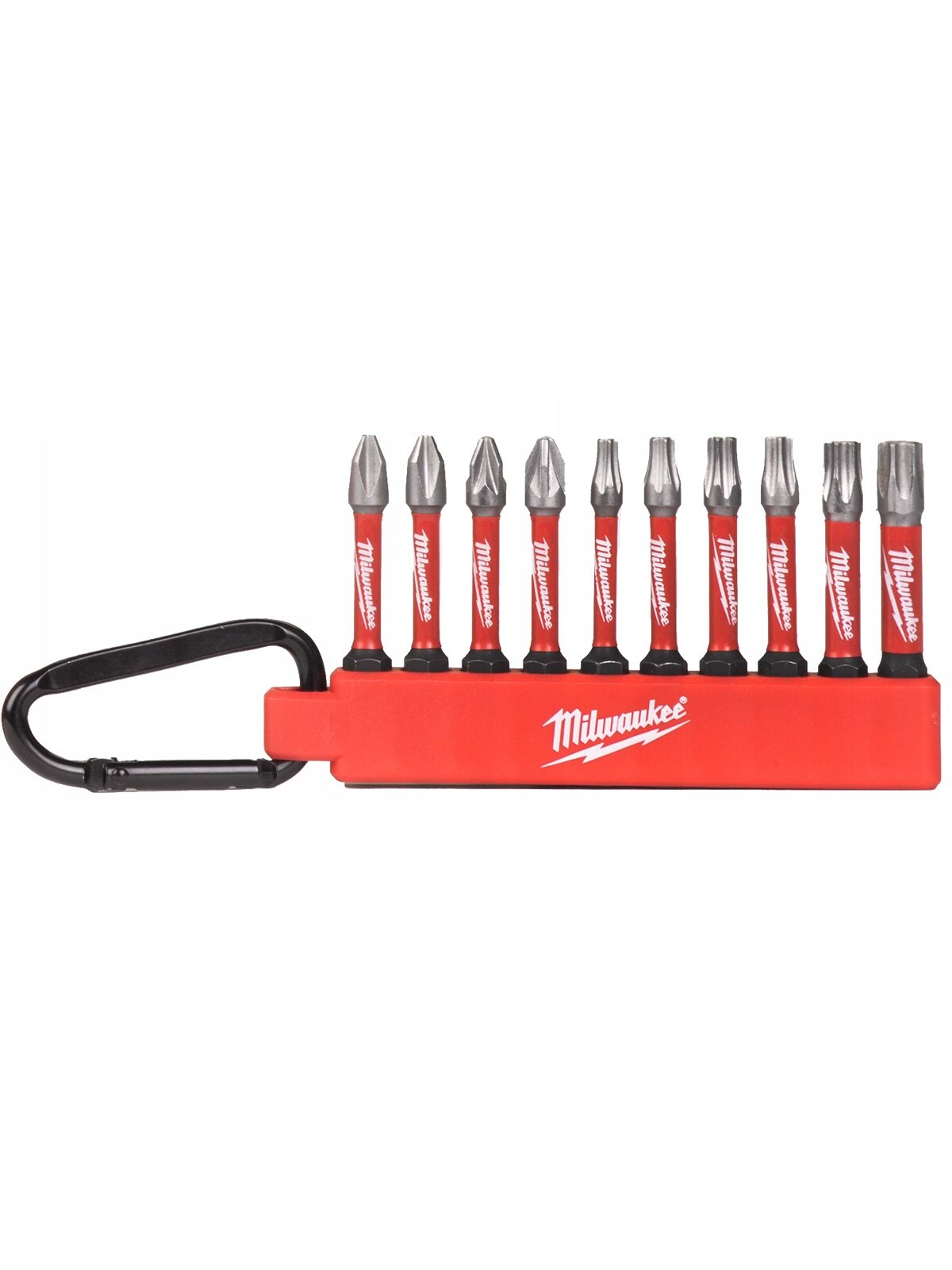 Набор бит Milwaukee Shockwave в держателе с карабином №1 10шт (4932480941)