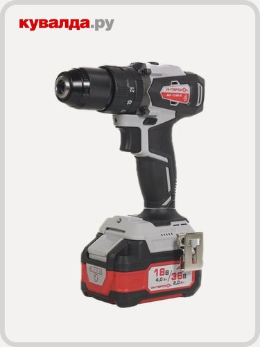 Изображение товара Дрель-шуруповерт аккумуляторная ИНТЕРСКОЛ ДАУ-13/36В 50 ударная