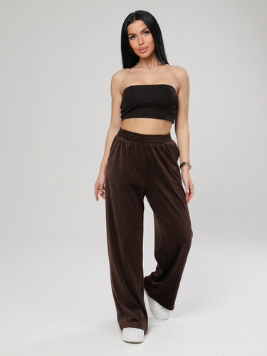 Изображение товара Брюки палаццо женские больших размеров велюровый