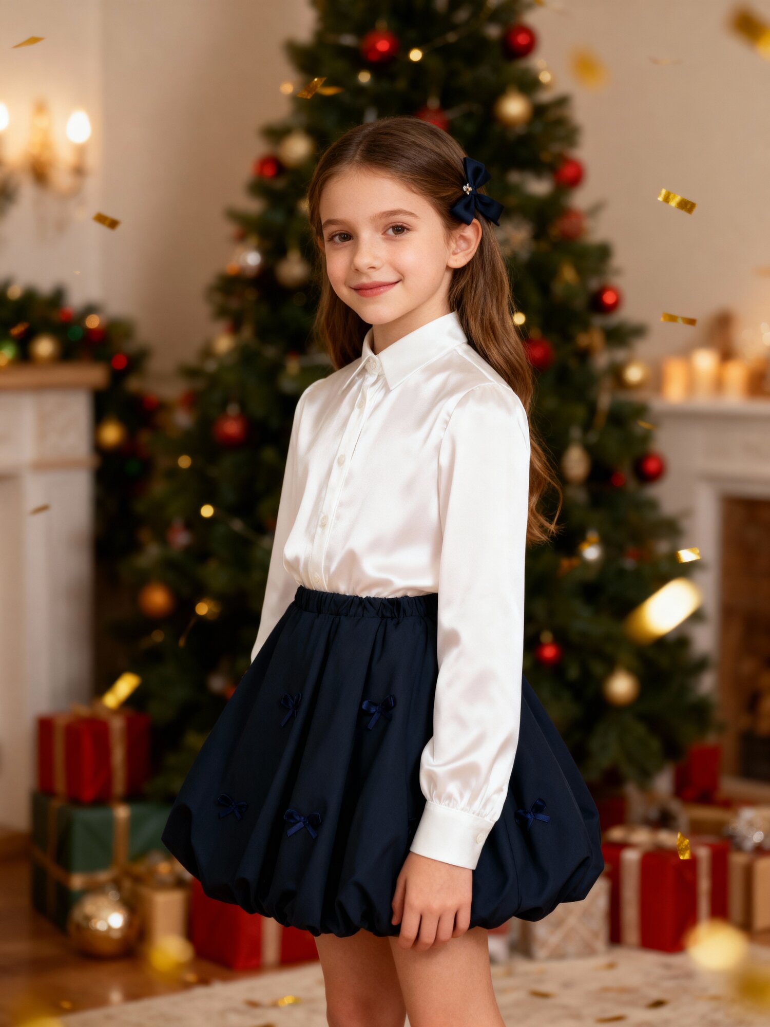 Школьная юбка FROM PARADISE баллон Осень 2025 размер 140 темно-синий