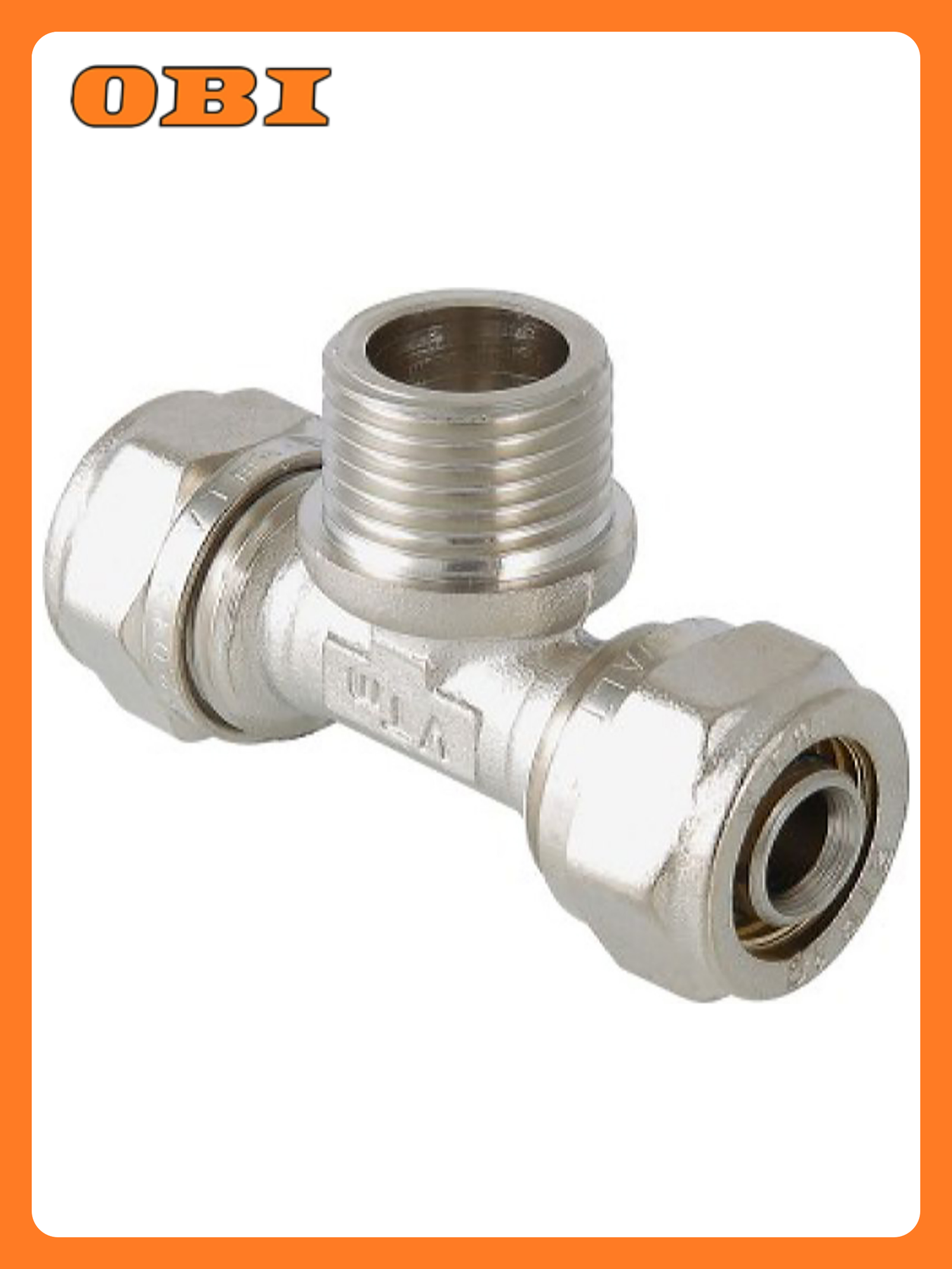 Тройник VALTEC VTm.333. N латунь никелированный для металлопластика 1/2