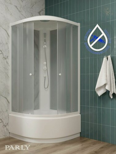 Изображение товара Душевая кабина Parly EF921 (90х90х215), с высоким поддоном, профиль белый, стекло матовое