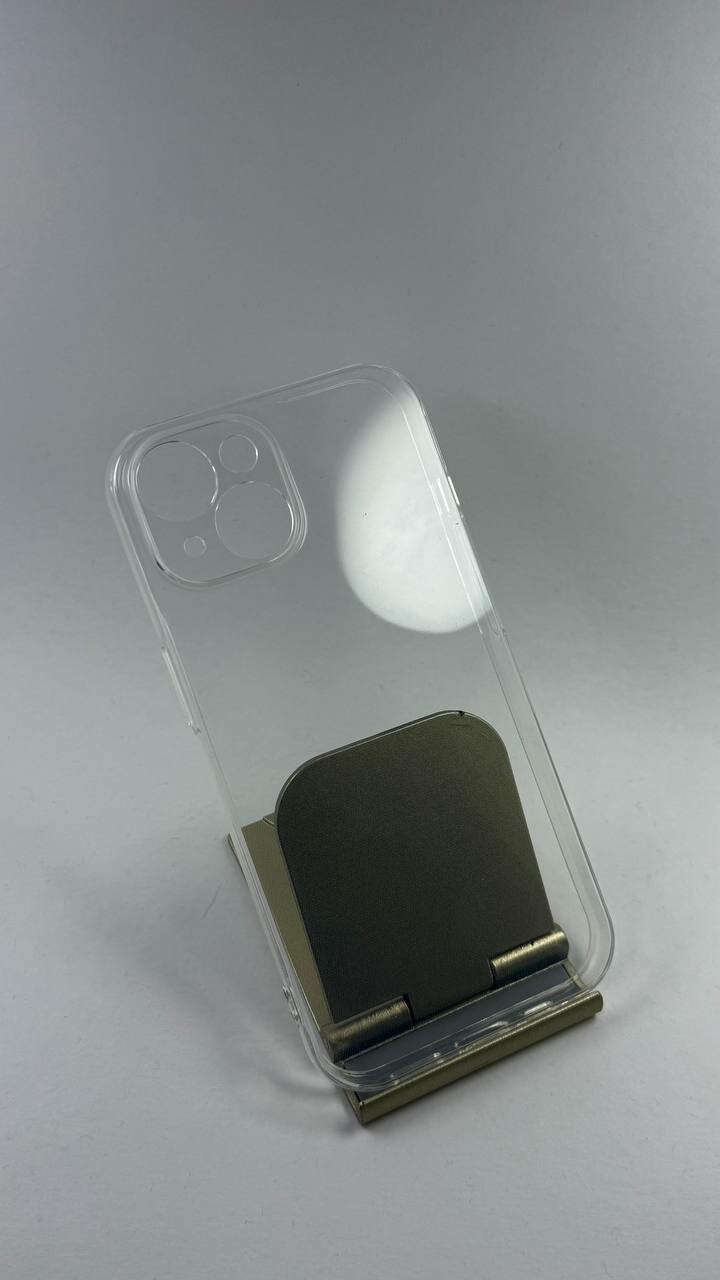 Чехол бесцветный, для Iphone 15, силикон, прозрачный, противоударный — фото 1