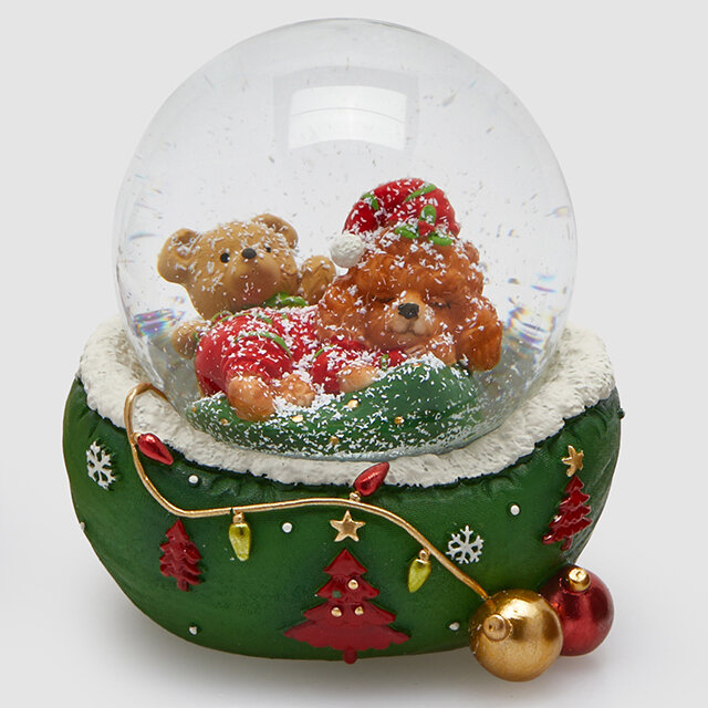 Снежный шар Woolsington - Щенок Бакси с медвежонком 9 см EDG 8101258A999-2